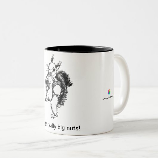 ちょうど彼の彼のナットを見てほしいリス ツートーンマグカップ (正面右)