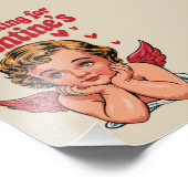 ちょうど待っているバレンタインのレトロベビーキューピッド愛 フォトプリント            (角)