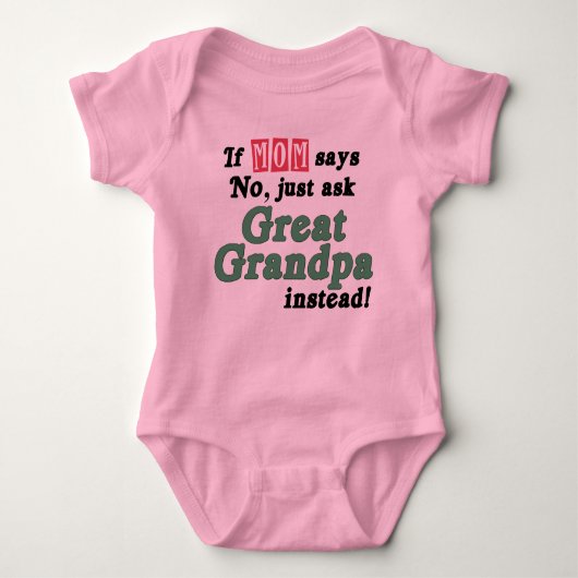 ちょうど曾祖父に尋ねて下さい ベビーボディスーツ (正面)