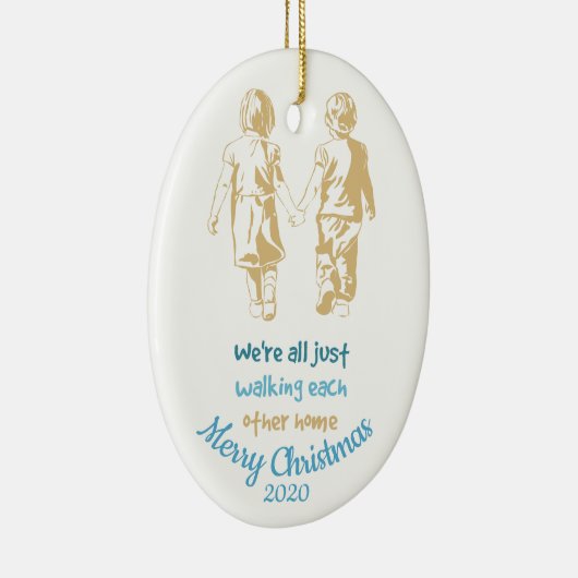 ちょうど歩くお互いホームだった感動的 セラミックオーナメント (右)