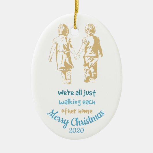 ちょうど歩くお互いホームだった感動的 セラミックオーナメント (正面)