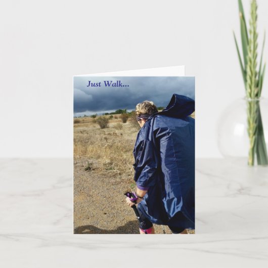 ちょうど歩行の…有望なメッセージカード カード (正面)