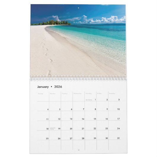 ちょうど水のビーチ愛好家のように2025 カレンダー (1月 2026)