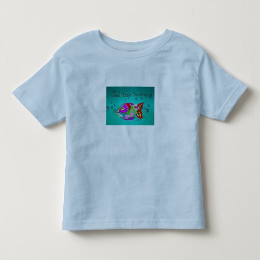 ちょうど水泳のTシャツを保って下さい トドラーTシャツ (正面)
