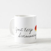 "ちょうど水泳"の金魚のコーヒー・マグ保って下さい コーヒーマグカップ (正面左)