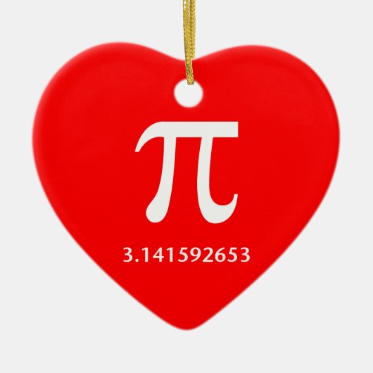 ちょうど白いPi何も多く3.14 セラミックオーナメント (正面)