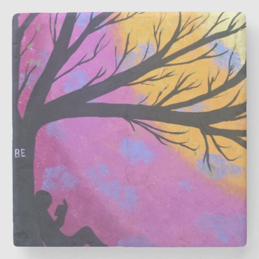 ちょうど石造りのコースターがあって下さい ストーンコースター (正面)