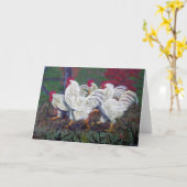 「ちょうど私達鶏」の挨拶状 カード (黄色い花)