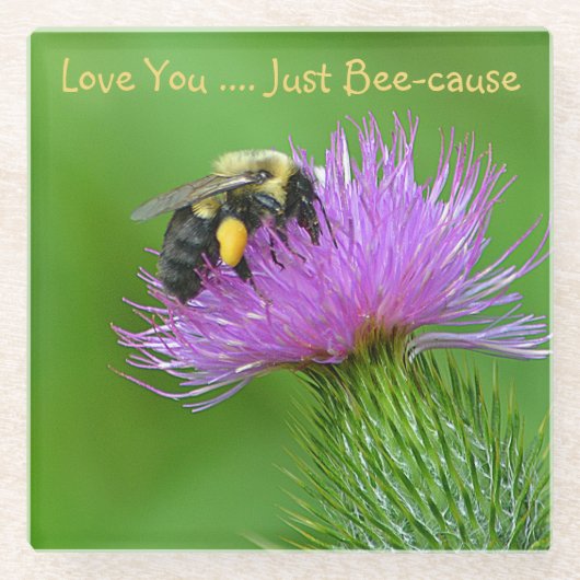 ちょうど蜂原因愛して下さい ガラスコースター (正面)