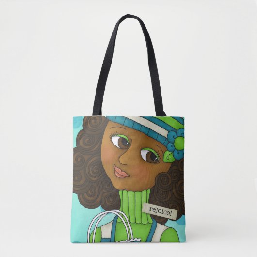 "ちょうど蜂「n私プリントのトートバックをくまなく女の子" トートバッグ (正面)