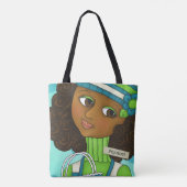 "ちょうど蜂「n私プリントのトートバックをくまなく女の子" トートバッグ (裏面)