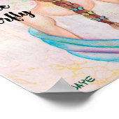 ちょうど蝶のように – 水彩アートプリント ポスター (角)