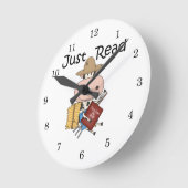 ちょうど読書 ラウンド壁時計 (傾斜)