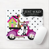 ちょうど販売される不動産の不動産仲介業者のスクーターの女の子の点 マウスパッド (マウス)