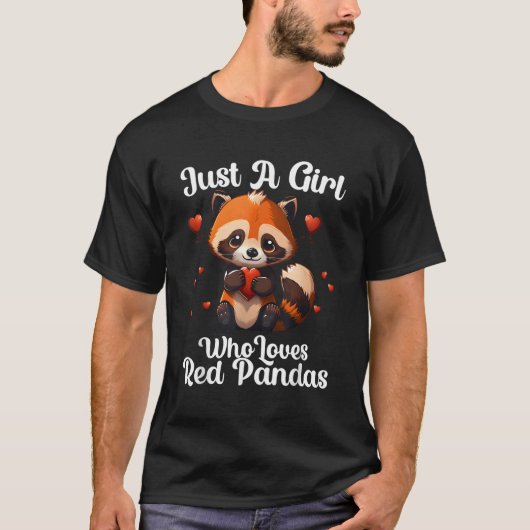 ちょうど赤いパンダを愛する人 Tシャツ (正面)