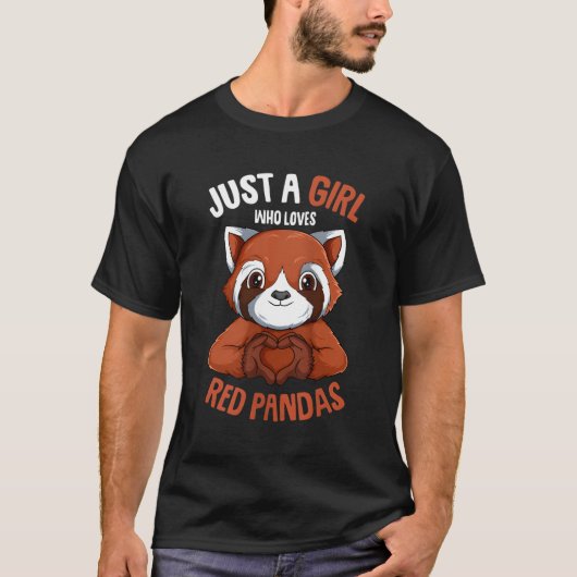 ちょうど赤いパンダを愛する人 Tシャツ (正面)