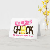 ちょうど離婚されたひよこ カード (黄色い花)