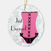ちょうど離婚されたコルセットのクリスマスのオーナメント セラミックオーナメント (左)