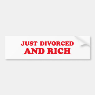 ちょうど離婚されるおよび金持ち バンパーステッカー