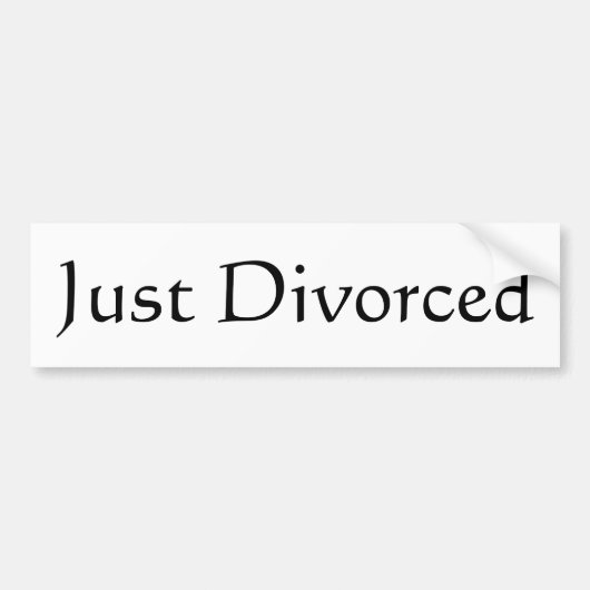 ちょうど離婚される バンパーステッカー (正面)