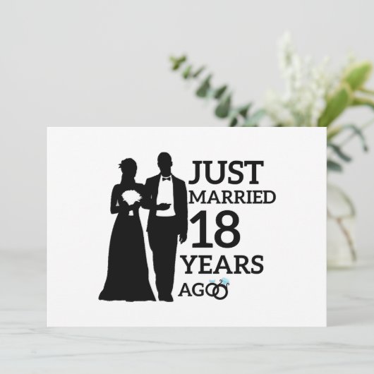 ちょうど１８年前に結婚しました。１８周年カップル 招待状 (スタンド正面)