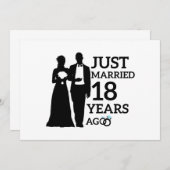 ちょうど１８年前に結婚しました。１８周年カップル 招待状 (正面/裏面)