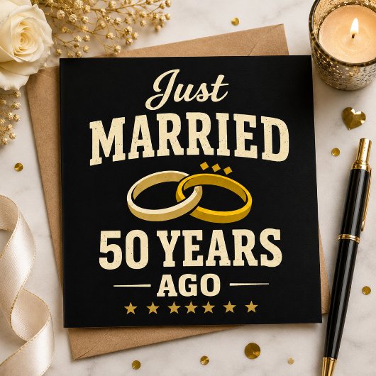 ちょうど50年前に結婚しました お祝い ゴールデンカード シーズンカード