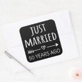 ちょうど５０年前に結婚しました。 スクエアシール (封筒)