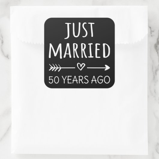 ちょうど５０年前に結婚しました。 スクエアシール (バッグ)