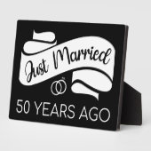 ちょうど５０年前に結婚しました。 フォトプラーク (側面)