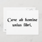 ちょうど1冊の本を持っているだれでもの用心して下さい ポストカード (正面/裏面)