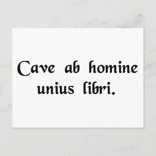 ちょうど1冊の本を持っているだれでもの用心して下さい ポストカード (正面)