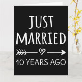 ちょうど10年前に結婚しました カード (黄色い花)