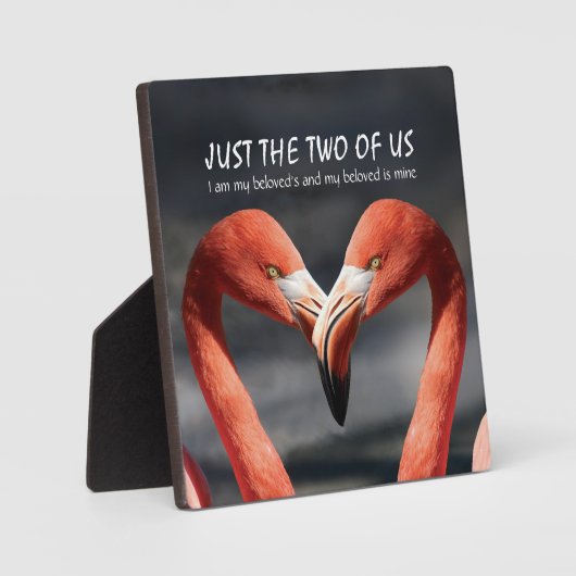 ちょうど2つの米国フラミンゴのバレンタインデークリスチャン フォトプラーク (正面)