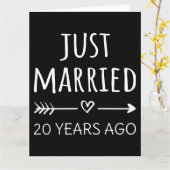 ちょうど20年前に結婚しました カード (黄色い花)