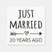 ちょうど20年前に結婚しました スタンダードカクテルナプキン (正面)