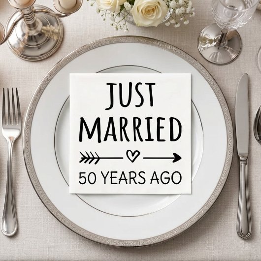 ちょうど50年前に結婚しました I スタンダードカクテルナプキン