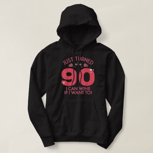 ちょうど90ワインもし私は90th誕生日Gagしたい パーカ (デザイン正面)