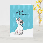 "ちょうど… "ブルテリアの漫画カードので カード (黄色い花)