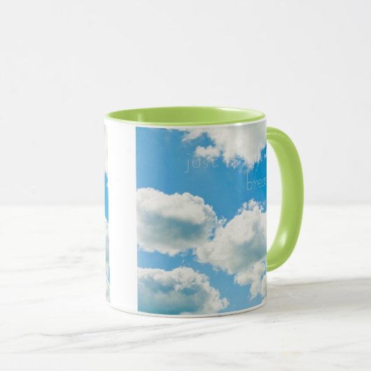 ちょうど.....リラックスします雲のマグで呼吸して下さい マグカップ (正面右)