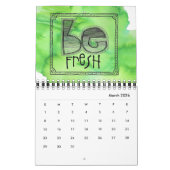 "ちょうど"ワイヤー行きの芸術のカレンダーの2ページがあって下さい カレンダー (3月 2026)