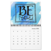 "ちょうど"ワイヤー行きの芸術のカレンダーの2ページがあって下さい カレンダー (1月 2026)