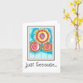 ちょうど、水ユニーク色の花のプリント カード (黄色い花)