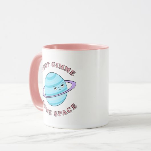 ちょうどGimmeはいくつかかわいいおよびおもしろマグカップの間隔をあけます マグカップ (正面左)