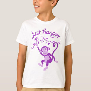 ちょうどhanginファンキーな猿のティー tシャツ