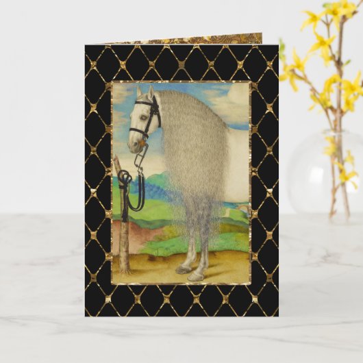 ちょうどHorsing カード (黄色い花)