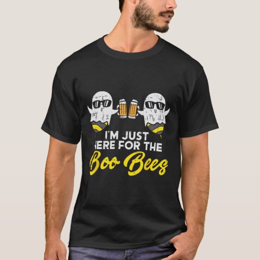 ちょうどJust Here For the Boo BeesおもしろいBoo bee幽霊ハロ Tシャツ (正面)
