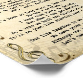 ちょうどSong歌詞の上から開始するヴィンテージプリント ポスター (角)