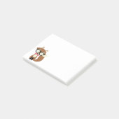 ちょうネクタイおよびガラスのヒップスターのブラウンのキツネ ポストイット (アングル)