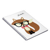 ちょうネクタイおよびガラスのヒップスターブラウンはパーソナライズ孤色に変色させます ノートブック (右側)